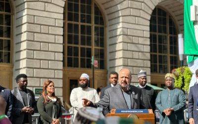 Governor Mohammed Umaru Bago participated in a flag-raising event along with the Mayor of New York