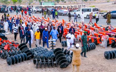 NIGER STATE GOVERNMENT SET TO RECEIVE PRESIDENT TINUBU AS FARMER GOVERNOR UMARU BAGO INSPECTS FARM EQUIPMENT AND AIRPORT REMODELLING PROJECT IN MINNA